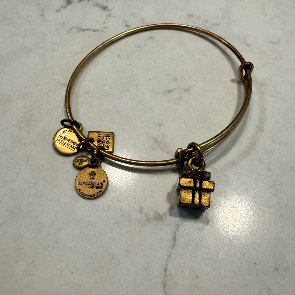 Alex and Ani Gold Gift Charm Bangle